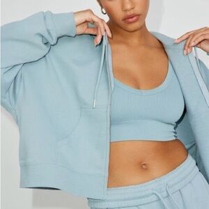 Boxy Cropped Zippy Hoodie